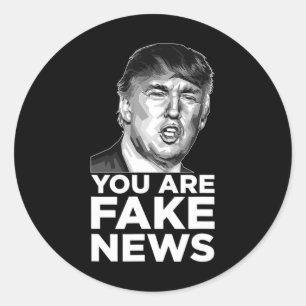 Sticker Rond Vous êtes de fausses nouvelles - Président Trump S