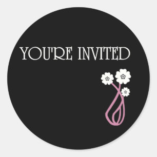 STICKER ROND VOUS ÊTES DES FLEURS INVITÉES