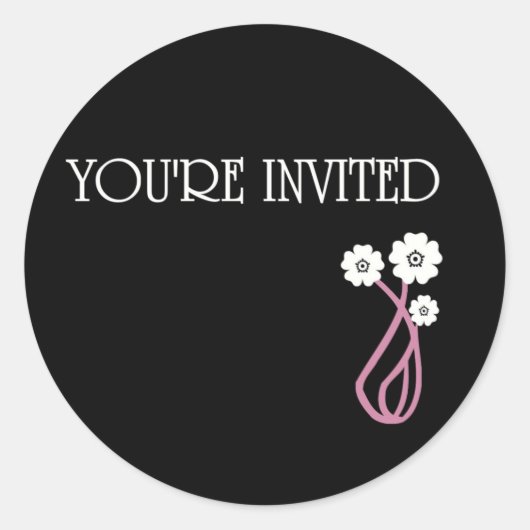 STICKER ROND VOUS ÊTES DES FLEURS INVITÉES (Devant)