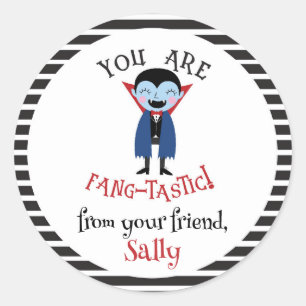 Sticker Rond Vous êtes Fangtastic Kid's Halloween Party Favor
