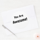 Sticker Rond Vous Êtes Formidable Auto-Affirmant Gras Noir (Enveloppe)