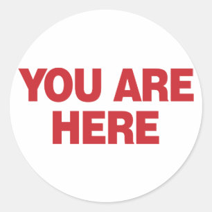 Sticker Rond Vous Êtes Ici - Rouge