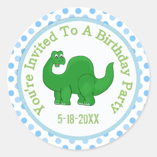 Sticker Rond Vous êtes invité à une fête d'anniversaire : Stick (Devant)