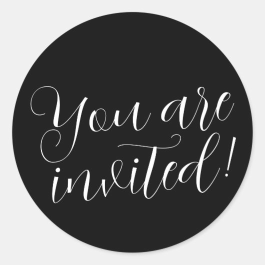 Sticker Rond Vous Êtes Invité Invitation De Fête (Devant)