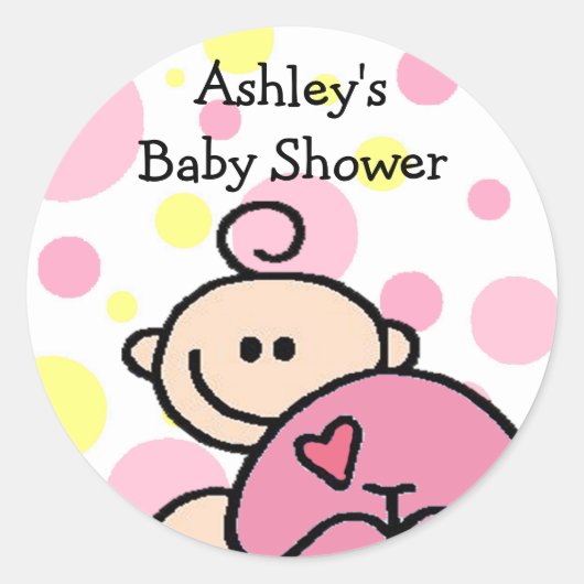 Sticker Rond Vous êtes invité Tickled Pink Girl (Devant)