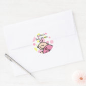 Sticker Rond Vous êtes invité Tickled Pink Girl (Enveloppe)
