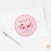 Sticker Rond Vous êtes la bombe — Bath Bomb Tag, Saint Valentin (Enveloppe)