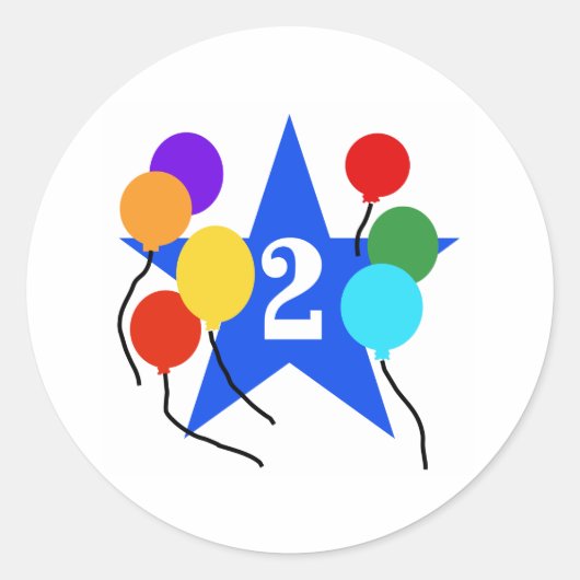 Sticker Rond Vous êtes le 2ème anniversaire de la Star (Devant)