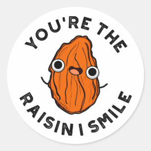 Sticker Rond Vous êtes le jeu de nourriture Raisin I Smile Funn