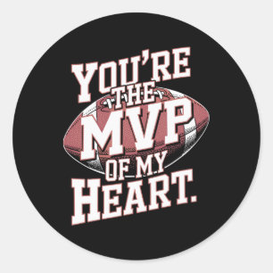 Sticker Rond Vous êtes le MVP de mon cœur Football Sports Valen
