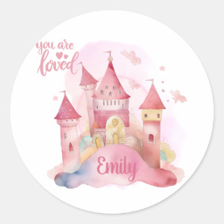 Sticker Rond Vous êtes Loved Palace Pink Cloud personnalisable