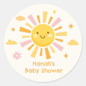 Sticker Rond Vous êtes mon baby shower ensoleillé (Devant)