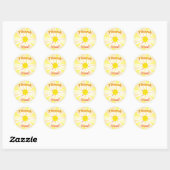 Sticker Rond Vous êtes mon Merci de Baby shower Sunshine (Feuille)