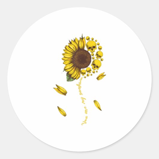 Sticker Rond Vous êtes mon tournesol crâne soleil (Devant)