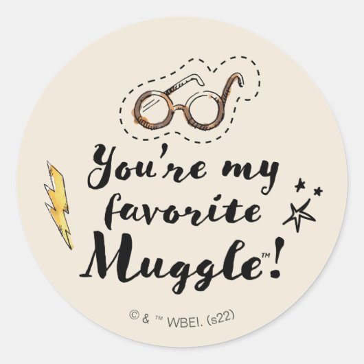 Sticker Rond Vous êtes My Favorite Muggle™ (Devant)