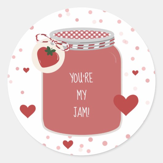 Sticker Rond Vous êtes My Jam Jar Kids Classroom Valentine (Devant)
