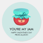 Sticker Rond Vous êtes My Jam Valentine, école pour enfants (Devant)