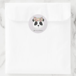 Sticker Rond Vous êtes pandastique ! Cute ours Panda