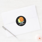 Sticker Rond Vous êtes Spe-shell Funny Snail Pun Dark BG (Enveloppe)