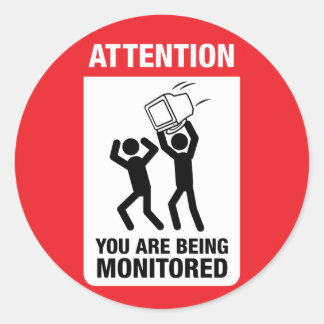 Sticker Rond Vous Êtes Surveillé - Humour De Bureau