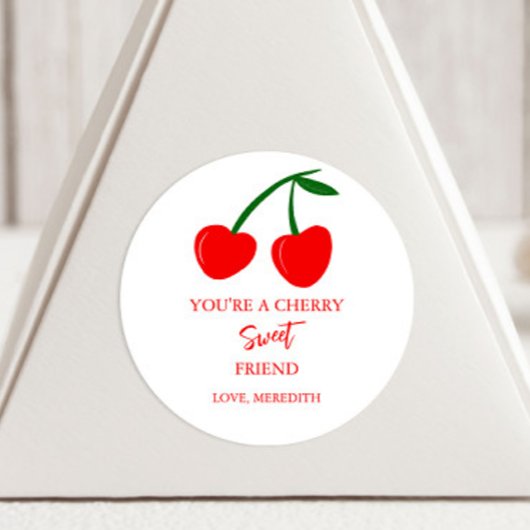 Sticker Rond Vous êtes un ami de Cherry Sweet Valentine