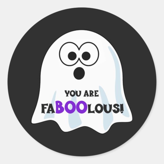 Sticker Rond Vous êtes un Fantôme de Halloween FaBOUlous (Devant)