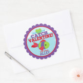 Sticker Rond Vous êtes un grand poisson de classe Valentines (Enveloppe)