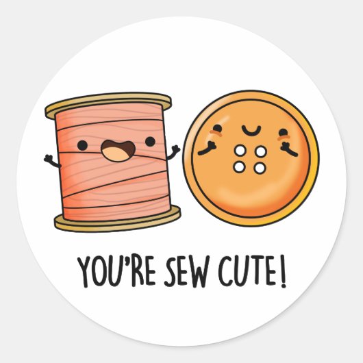 Sticker Rond Vous êtes un petit jeu de couture (Devant)