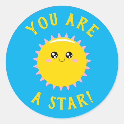 Sticker Rond Vous êtes une étoile (Devant)