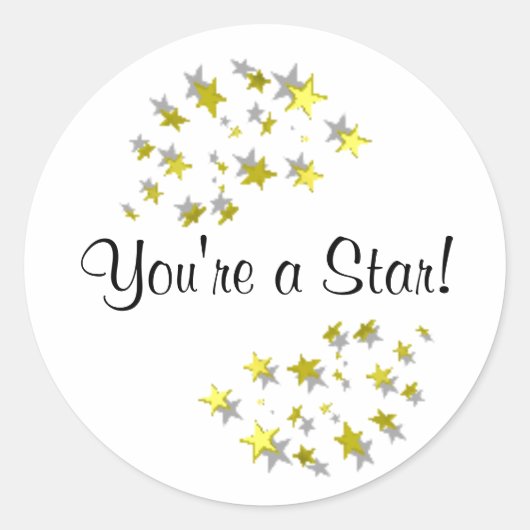 Sticker Rond Vous êtes une étoile ! (Devant)