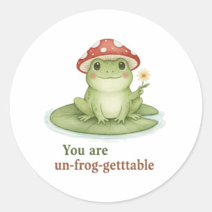 Sticker Rond Vous êtes une grenouille inoubliable Cottagecore C
