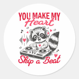 Sticker Rond Vous faites battre mon cœur d'amour Animaux de la