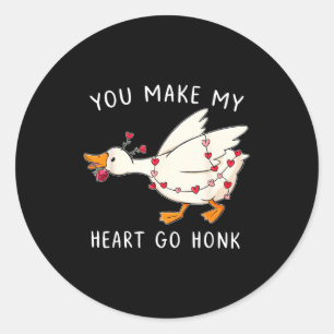 Sticker Rond Vous faites battre mon cœur Honk Oie drôle de la S