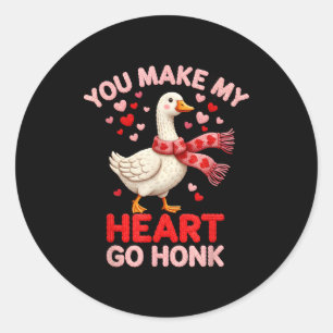 Sticker Rond Vous faites battre mon cœur Honk Oie Fausse Laine
