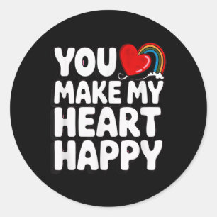 Sticker Rond Vous Faites De Mon Coeur Des Enfants Heureux Pour