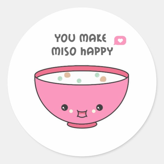 Sticker Rond vous faites Miso Happy Cute bowl (Devant)
