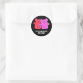 Sticker Rond Vous Gummy Fete Drôle Candy Pun Dark BG (Sac)