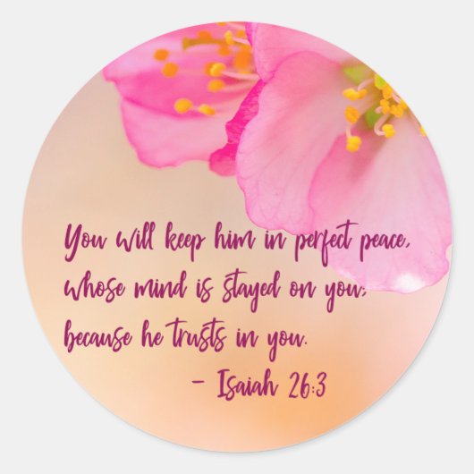 Sticker Rond Vous Le Garderez Christian Floral Inspirational (Devant)