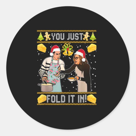 Sticker Rond vous le pliez juste à Noël (Devant)