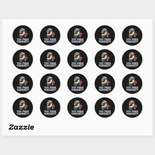 Sticker Rond Vous Libérez Ce Soir Aigle Funny Patriotique Améri (Feuille)