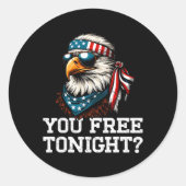 Sticker Rond Vous Libérez Ce Soir Aigle Funny Patriotique Améri (Devant)