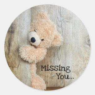 Sticker Rond Vous manquant ours de nounours