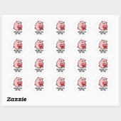 Sticker Rond Vous Manquez Pig Time Funny Animal Pun (Feuille)
