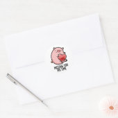 Sticker Rond Vous Manquez Pig Time Funny Animal Pun (Enveloppe)
