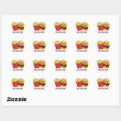 Sticker Rond Vous Me Complétez Funny Burger Fries Pun (Feuille)