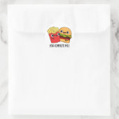 Sticker Rond Vous Me Complétez Funny Burger Fries Pun (Sac)