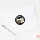 Sticker Rond Vous Me Complétez Funny Poop Pun Dark BG (Enveloppe)