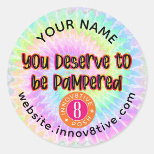 Sticker Rond Vous méritez d'être choyé Tie Dye