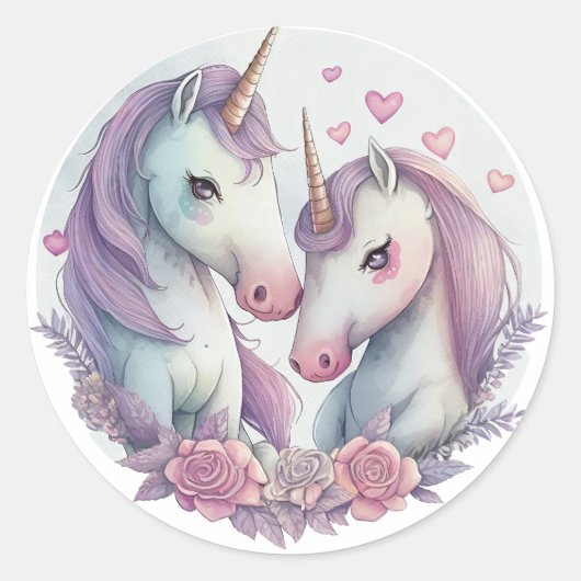 Sticker Rond Vous, Mon Amour, êtes une vraie licorne (Devant)