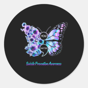Sticker Rond Vous Papillon Point-virgule Prévention du Suicide